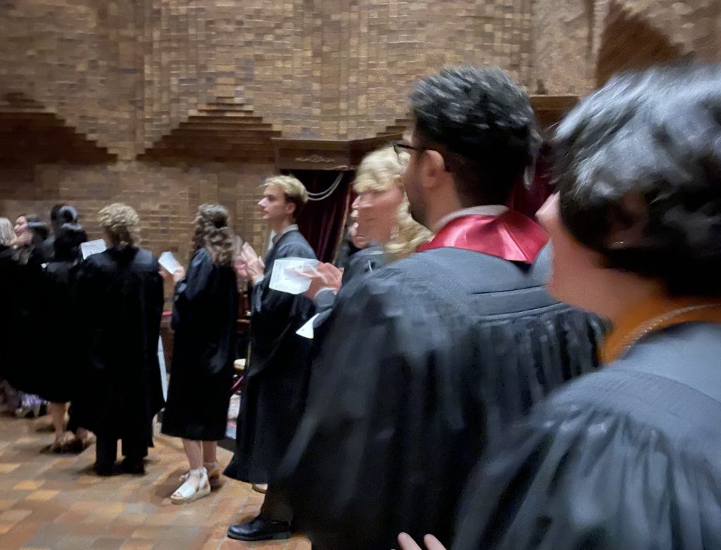 Arts & Science graduates lining up to receive their degrees during the Spring 2023 Convocation