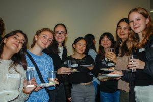 Group of students at the event reception.